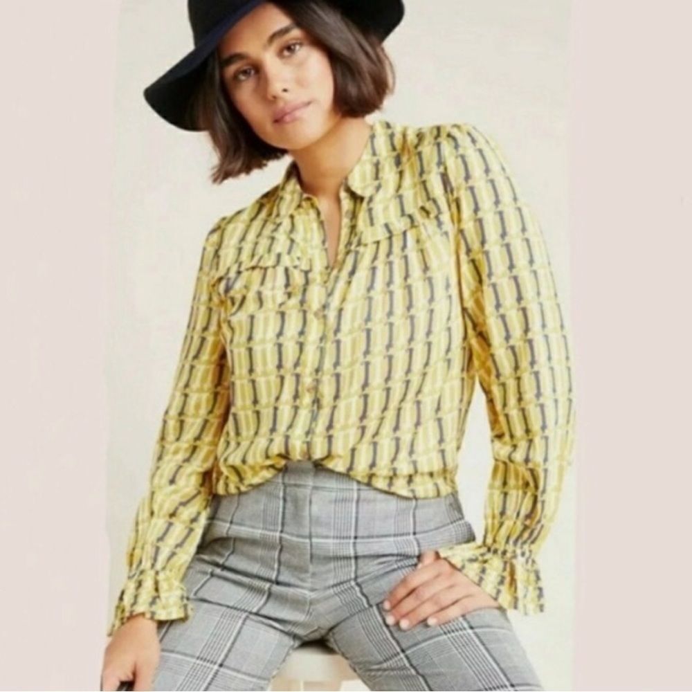 ANTHROPOLOGIE | MAEVE Fredericka Dachshund Novelty Button Top Women’s Size 0